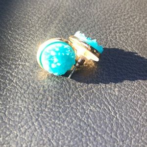 Plunder Druzy Turquoise stud earrings